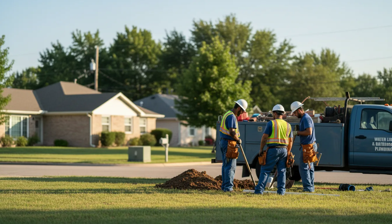 Residential water line and bathroom plumbing service in Sondheimer, LA